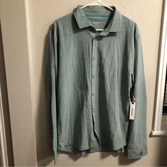 Devereux NWT Green Button Down Long Sleeve Collared shirt men's L - Picture 1 of 6